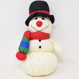 1991 Commonwealth Snowman Plush Christmas Holiday Frosty Puffy Anthropomorphic